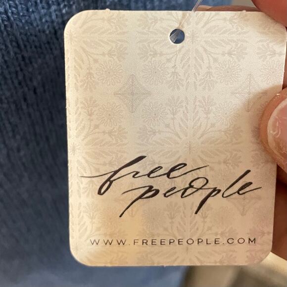 Free People Women's Hannah Sweater Vest Oversized Double V-Neck size XS Blue - Picture 12 of 13